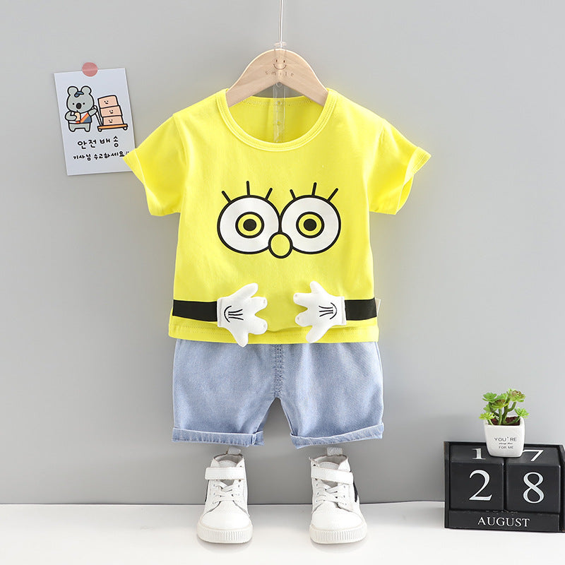 [368376] - Setelan Kaos Fashion Anak Import - Motif Spongebob