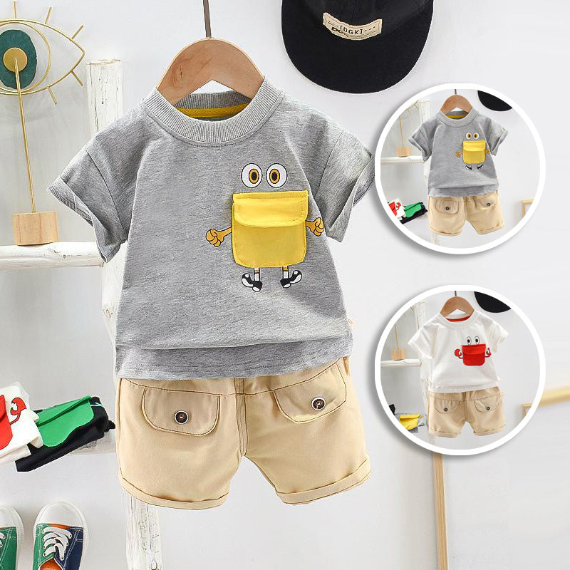 [368420] - Setelan Kaos Fashion Anak Import - Motif Cute Pouch