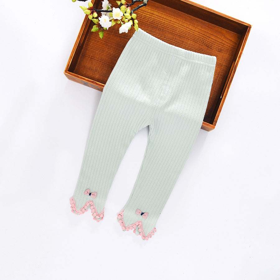 [102204] - IMPORT Celana Legging Anak 6 Bln - 3 Thn - Motif Lace Ribbon