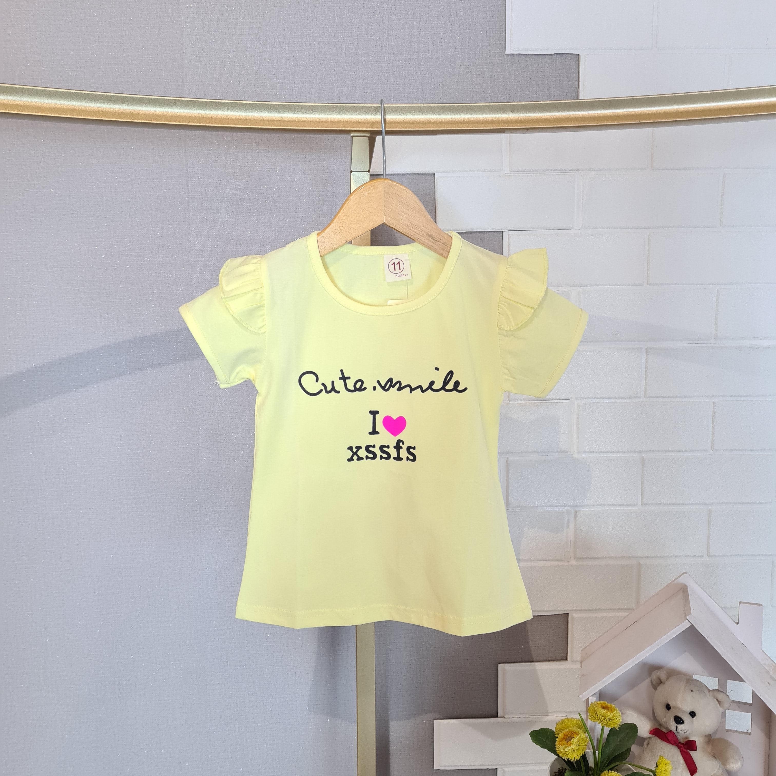 [102412] - Baju Kaos Lengan Pendek Fashion Import Anak Perempuan - Motif Cute Love