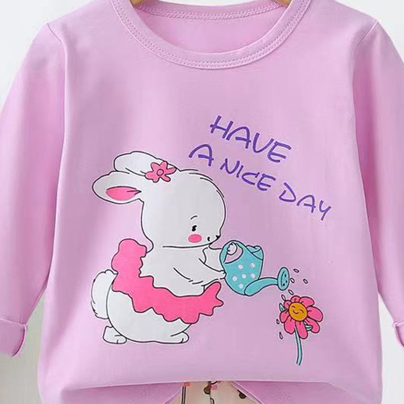 [225835] - Baju Setelan Tidur Piyama Fashion Import Anak Cewek - Motif Nature Rabbit