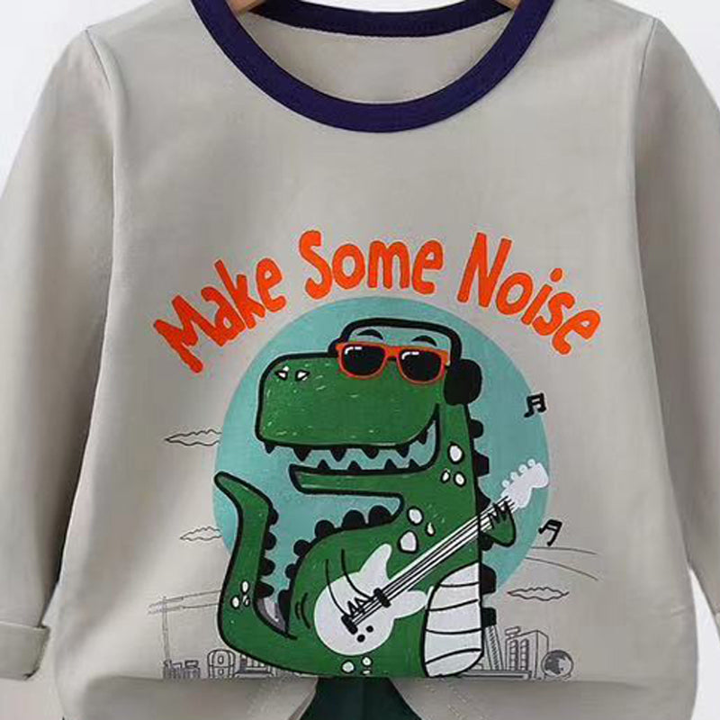 [225838] - Baju Setelan Tidur Piyama Fashion Import Anak Cowok - Motif Cool Crocodile