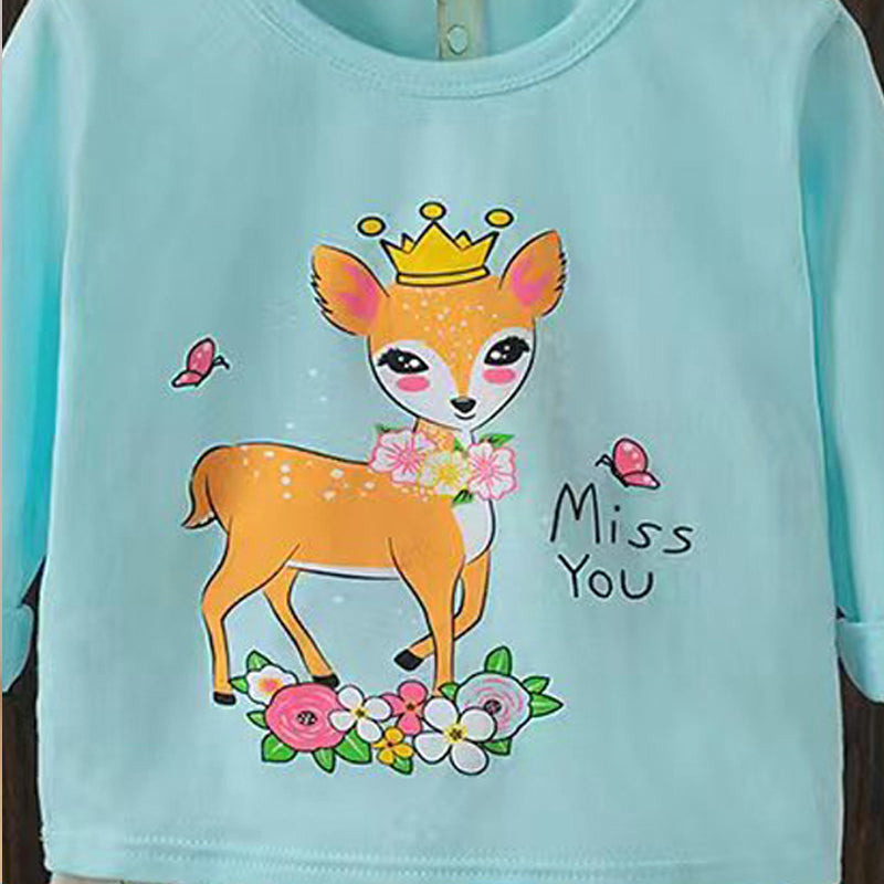 [225843] - Baju Setelan Tidur Piyama Fashion Import Anak Cewek - Motif Deer Queen