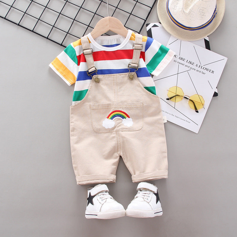 [368171] - Baju Setelan Keren Overall Anak Import - Motif Rainbow of Colors