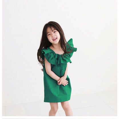 [507795] - Baju Dress Kutung Polos Fashion Import Anak Perempuan - Motif Basic Plain