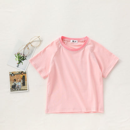 [602138] - Baju Atasan Kaos Lengan Pendek Anak Perempuan Fashion Import - Motif Colorful Neck