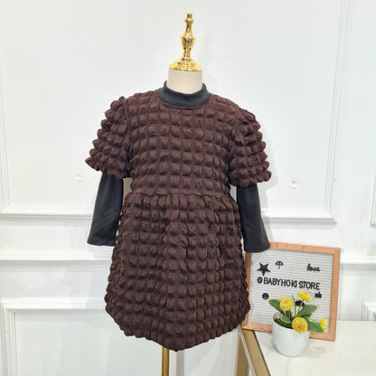 [507749] - Baju Dress Atasan 2 in 1 Fashion Anak Perempuan Import - Motif Calm Plain