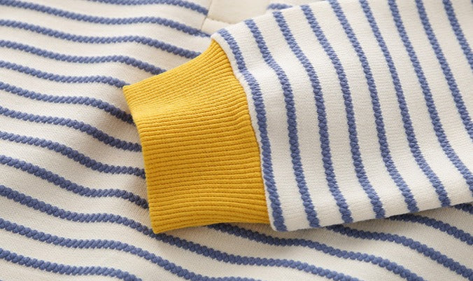 [5131010] - Baju Atasan Sweater Polo Kerah Fashion Import Anak Laki-Laki - Motif Color Stripes
