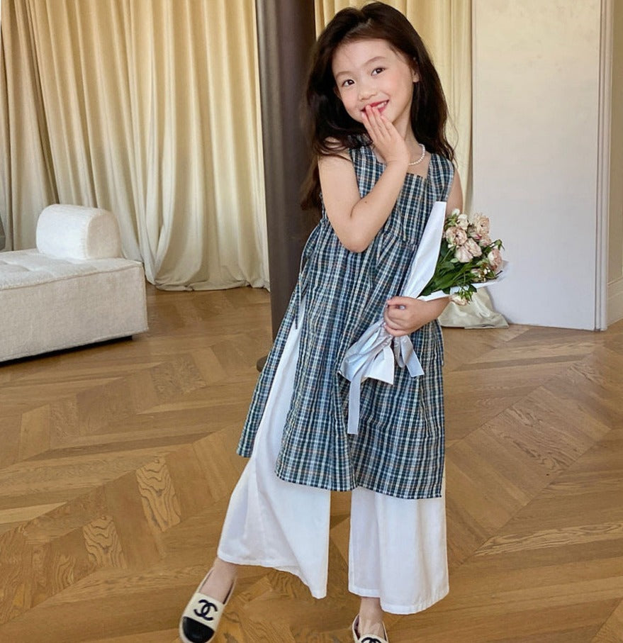 [5071018] - Baju Setelan Blouse Celana Kulot Fashion Import Anak Perempuan - Motif Rope Box