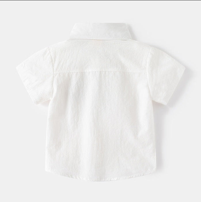[5131078] - Baju Atasan Kemeja Lengan Pendek Fashion Import Anak Laki-Laki - Motif Bear Logo