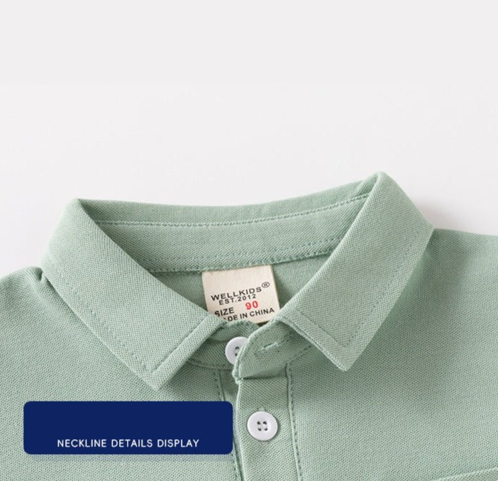 [5131067] - Baju Atasan Kaos Polo Kerah Polos Fashion Import Anak Laki-Laki - Motif Pocket Head
