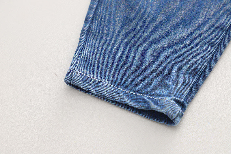 [345485] - Baju Setelan Kemeja Kotak Kotak Celana Jeans Import Anak Cowok - Motif Gradation Box