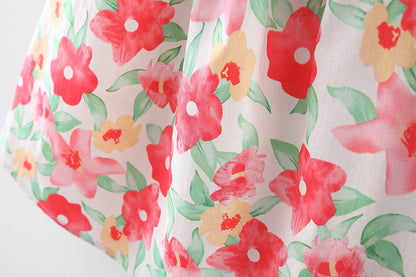 [340393] - Baju Mini Dress Pantai Fashion Import Setelan Anak Perempuan - Motif Wide Flowers