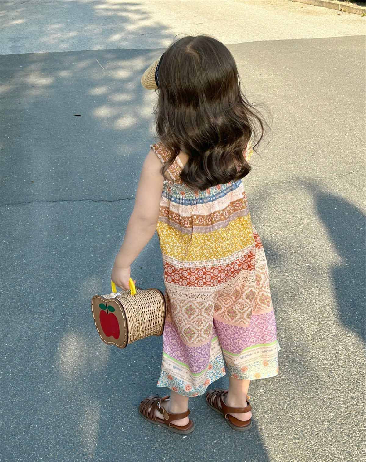 [507959] - Setelan Baju Jumpsuit Kutung Bawahan Panjang Anak Perempuan Fashion - Motif Mix Pattern