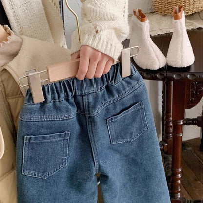 [507998] - Celana Panjang Jeans Rawis Kulot Fashion Import Anak Perempuan - Motif Tassel Pocket