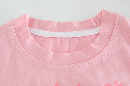[340390] - Baju Setelan Kaos Fashion Import Anak Perempuan - Motif Sweet Strawberry