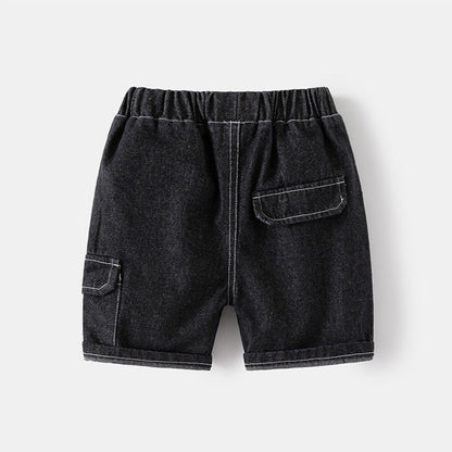 [5131064] - Bawahan Celana Pendek Jeans Fashion Import Anak Laki-Laki - Motif Pocket Numbers
