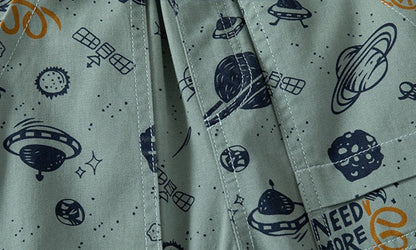 [5131042] - Bawahan Celana Pendek Chino Fashion Import Anak Laki-Laki - Motif Planetary Plane