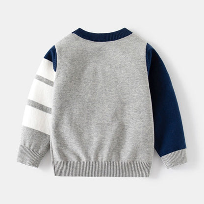 [5131093] - Baju Atasan Sweater Lengan Panjang Fashion Import Anak Laki-Laki - Motif Line Gradation
