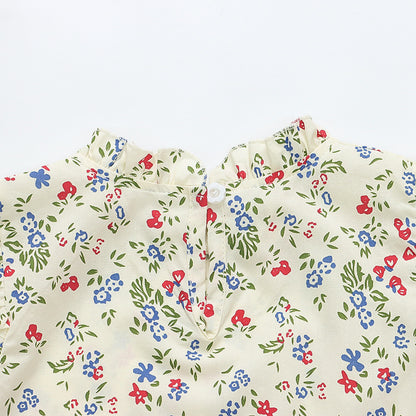 [340407] - Baju Setelan Blouse Celana Pendek Balon Fashion Anak Perempuan - Motif Small Flowers