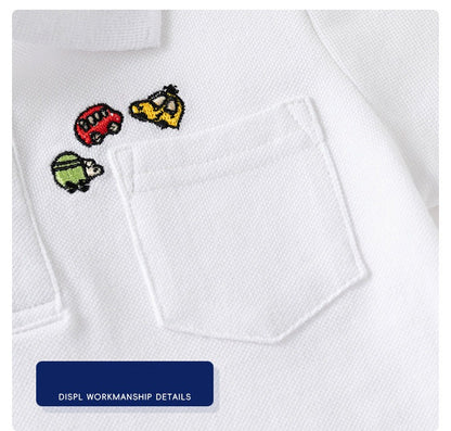 [5131108] - Baju Atasan Kaos Polo Kerah Fashion Import Anak Laki-Laki - Motif Mini Car
