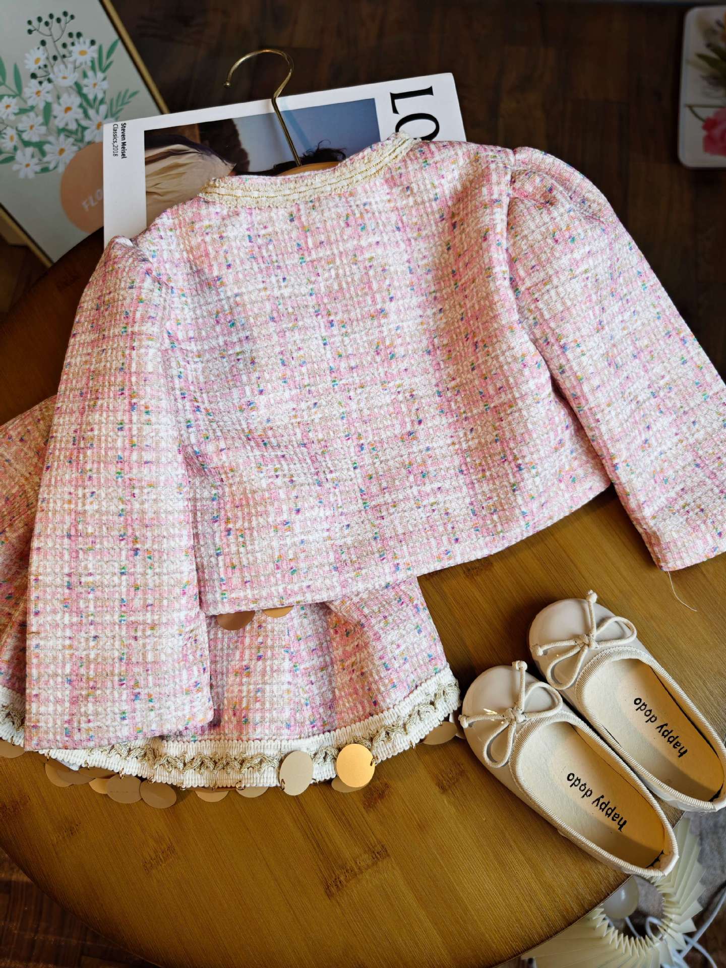 [363706] - Setelan Baju Panjang Celana Rok Fashion Import Anak Perempuan - Motif Sparkle Round