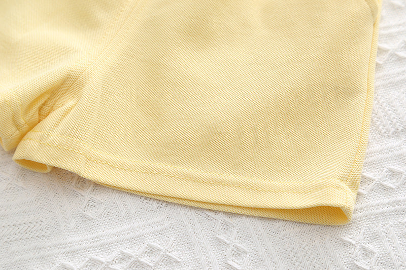 [345445] - Setelan Baju Kerah Lengan Pendek Celana Pendek Anak Perempuan Fashion - Motif Flower Tie