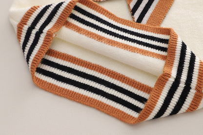 [363700] - Baju Setelan Atasan Sweater Bawahan Rok Fashion Import Anak Perempuan - Motif Neat Stripe