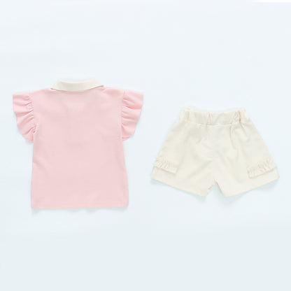 [340370] - Baju Setelan Blouse Celana Chino Fashion Import Anak Perempuan - Motif Collar Carrots