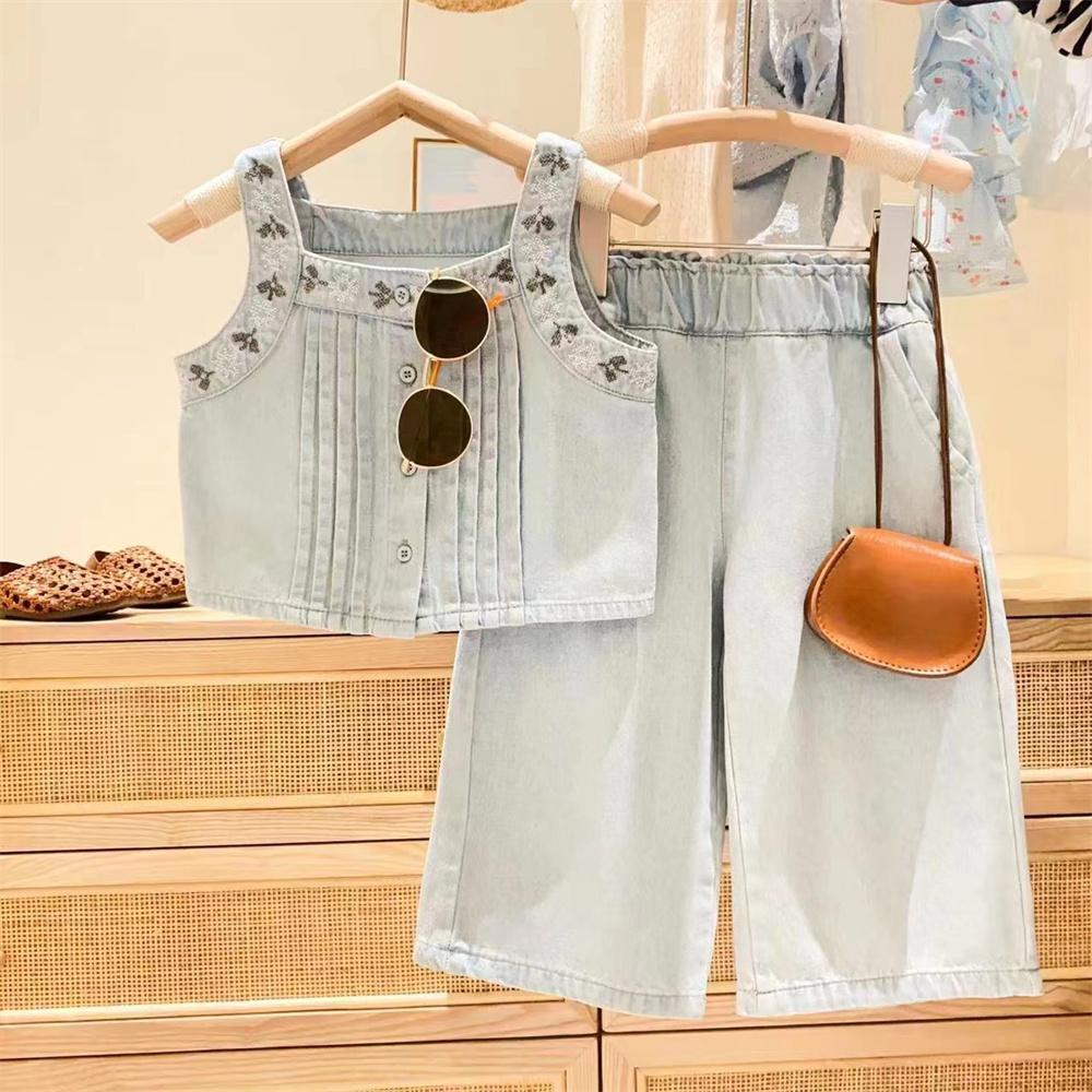 [363682] - Baju Setelan Jaket Celana Panjang Jeans Fashion Anak Perempuan - Motif Gradient Denim