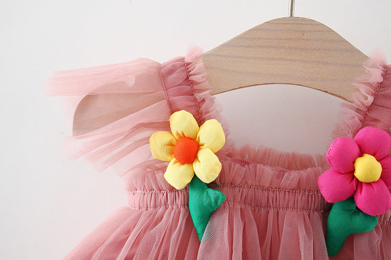 [340361] - Baju Mini Dress Kutung Fashion Import Anak Perempuan - Motif Flowers Arise