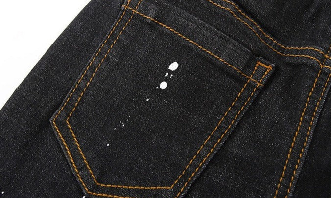 [5131115] - Bawahan Celana Panjang Jeans Fashion Import Anak Laki-Laki - Motif Love Spilled