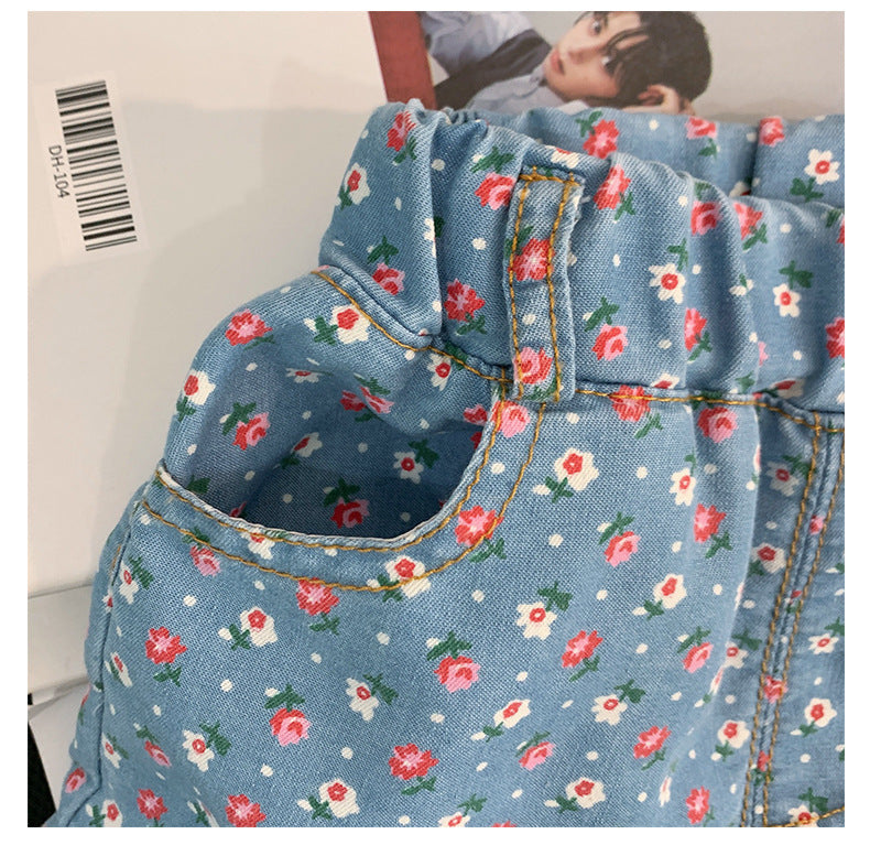 [363681] - Baju Setelan Blouse Kutung Celana Pendek Fashion Anak Perempuan - Motif Color Flowers
