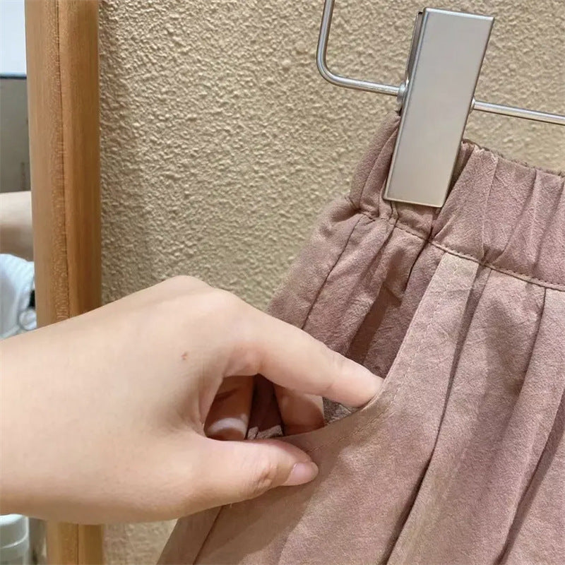 [363635] - Setelan Blouse Kutung Celana Pendek Chino Anak Perempuan - Motif Straight Bend