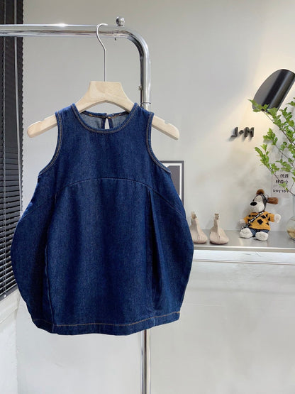 [5071000] - Baju Dress Rompi Tanpa Daleman Fashion Import Anak Perempuan - Motif Plain Thick