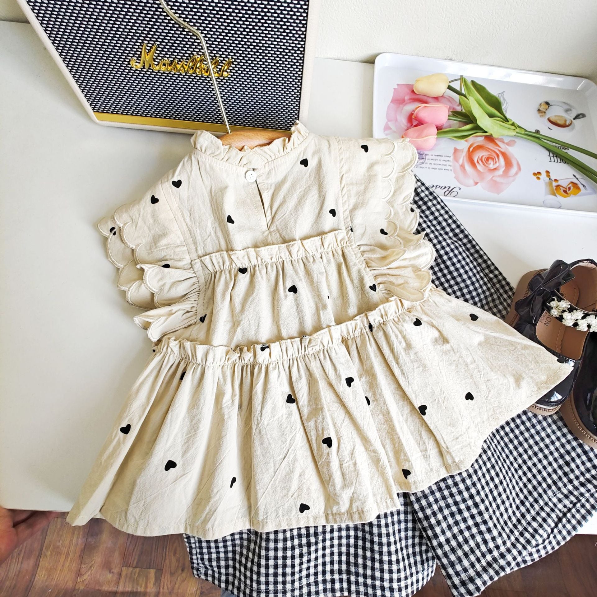 [363650] - Baju Setelan Blouse Kutung Fashion Import Anak Perempuan - Motif Hearts Spread