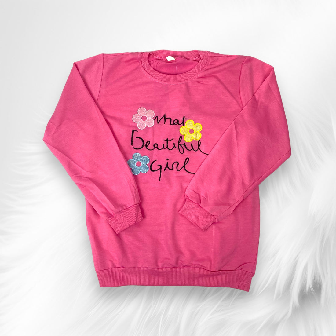 340324-V1] - Baju Atasan Sweater Fashion Import Anak Perempuan - Motif Beautiful Writing