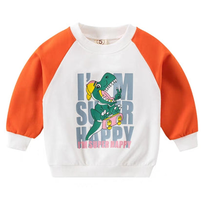 [102396] - Baju Atasan Sweater Fashion Import Anak Laki-Laki - Motif Dino Happy