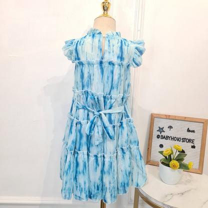 [507948] - Baju Dress Lengan Kutung Fashion Import Anak Perempuan - Motif Abstract Lace