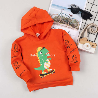 [001183] - Atasan Sweater Hoodie Anak Import - Motif Skater Animal