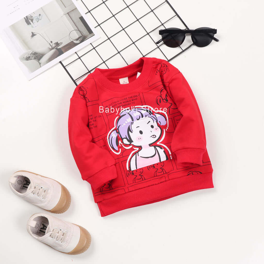 [001237] - Atasan Sweater Anak Perempuan Import - Motif Little Lady