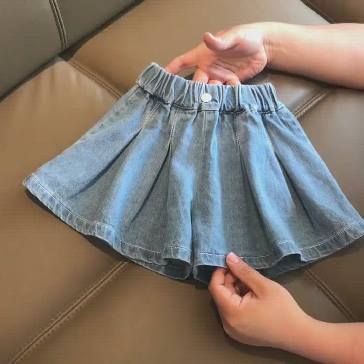 [508101] - Celana Rok Import Anak Perempuan - Motif Pleated Seam