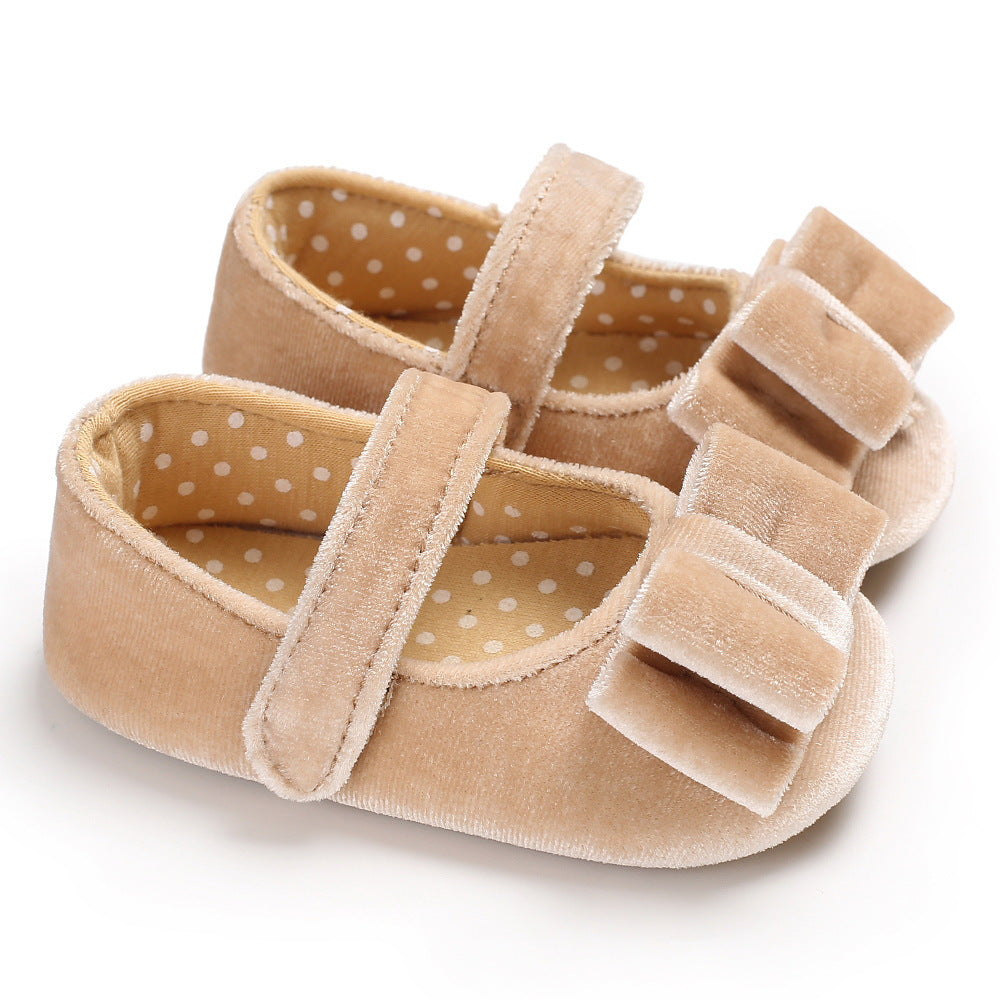 [105274-APRIKOT] - Sepatu Bayi Flat Prewalker 3D Import - Motif Layered Ribbon