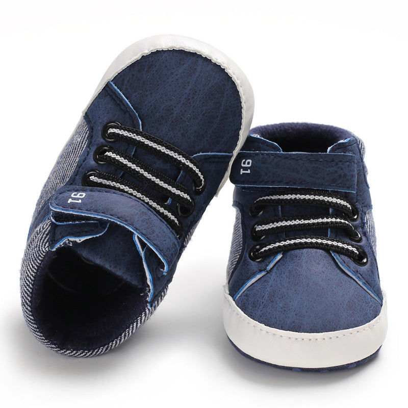 [105278-BLUE] - Sepatu Bayi Sneaker Prewalker Import - Motif Abstract Lines