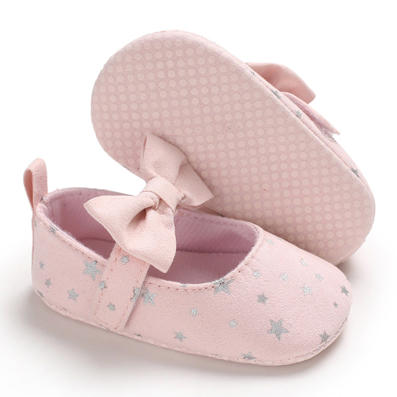 [105303-PINK] - Sepatu Bayi Slip On Prewalker 3D Import - Motif Star Ribbon