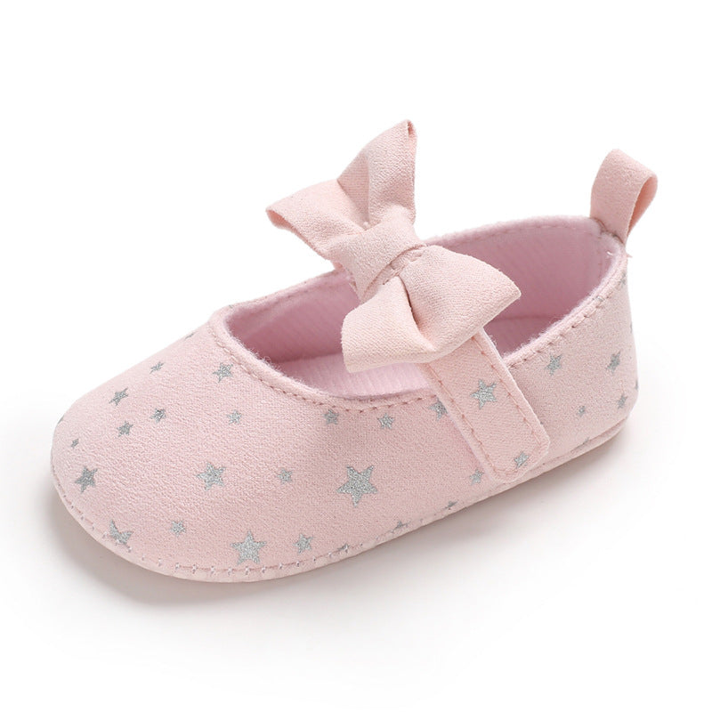 [105303-PINK] - Sepatu Bayi Slip On Prewalker 3D Import - Motif Star Ribbon