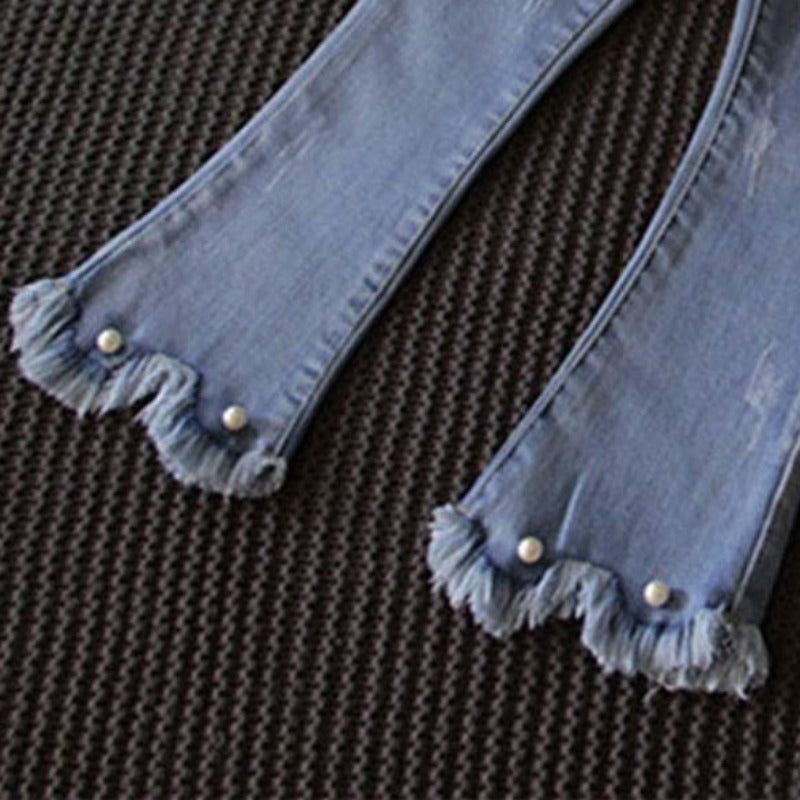 [508107] - Celana Jeans Anak Kekinian / Celana Anak Import - Motif Lower Tassel