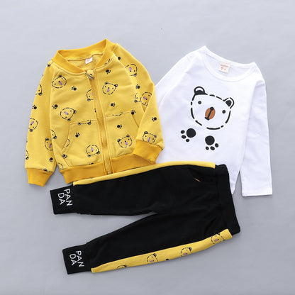 [345153] - Setelan Sweater Jaket 3 in 1 Anak / Setelan Anak Import - Motif Panda Feet