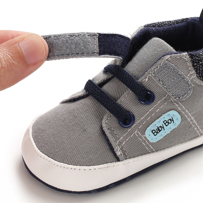 [105276-GRAY] - Sepatu Sneaker Bayi Prewalker Import - Motif Trendy Strap