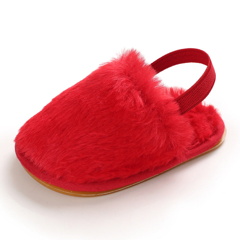 [105283-RED] - Sepatu Sandal Bayi Prewalker Import - Motif Feather Warmers